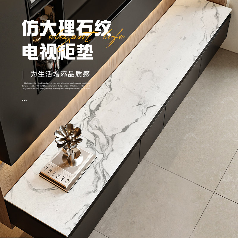 大理石纹电视柜桌垫轻奢桌布防水餐边柜鞋柜垫玄关柜子台面保护垫,居家布艺,桌布,淘宝优惠券,粉丝福利购,淘宝优惠卷