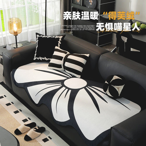 异形沙发垫四季通用防猫抓沙发盖布固定防滑直排皮沙发专用坐垫布