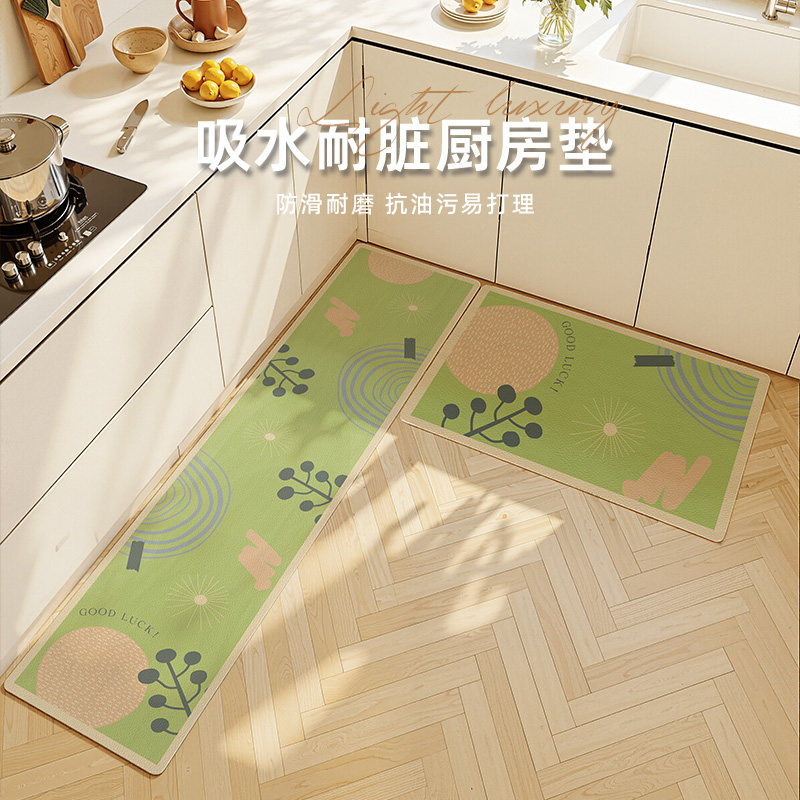 厨房地垫防滑防油2026新款可擦免洗家用耐脏脚垫吸水速干专用地毯,居家布艺,厨房地垫,淘宝优惠券,粉丝福利购,淘宝优惠卷