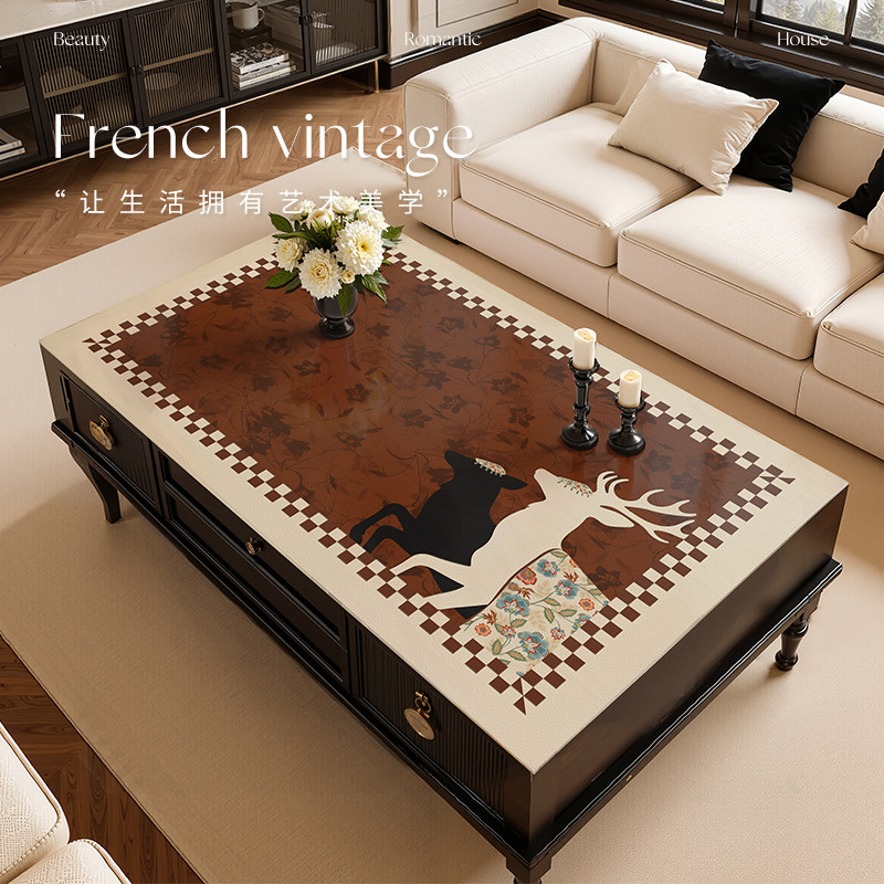 轻奢高级感茶几桌布防水防油防烫免洗餐桌垫长方形家用茶几桌面垫