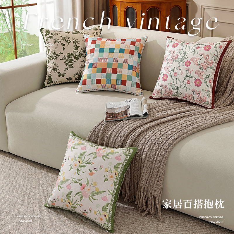 法式抱枕客厅沙发靠垫轻奢高级感2025新款腰枕床头靠枕抱枕套含芯