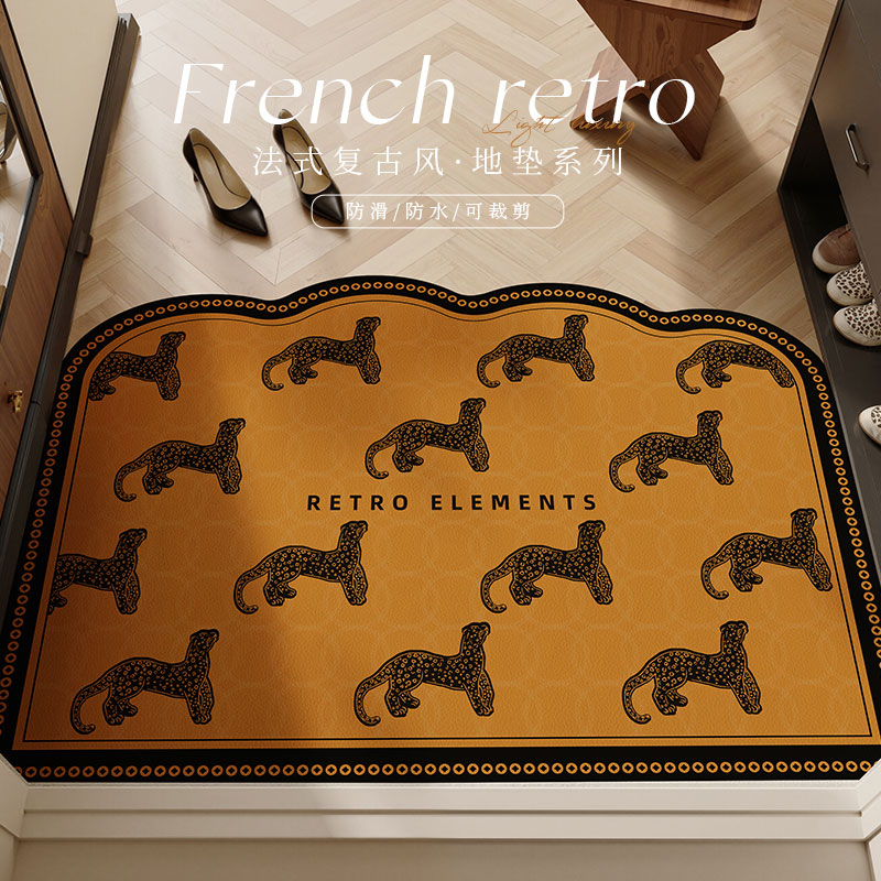 法式复古入户门地垫2025新款防水防滑可擦免洗门垫家用门口脚垫子
