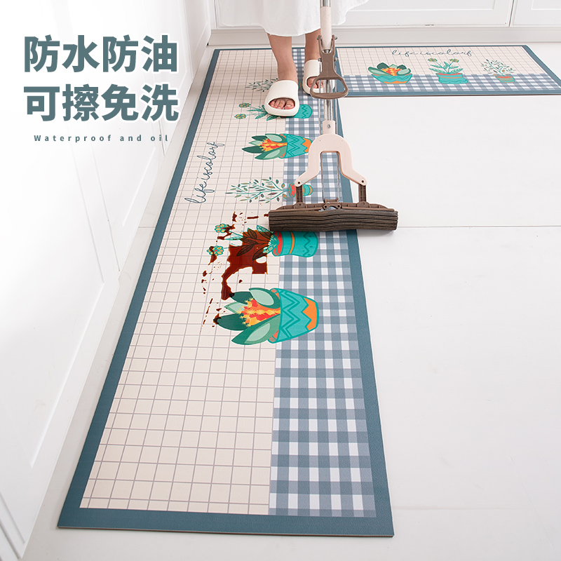 免洗懒人防滑防油pvc厨房地垫
