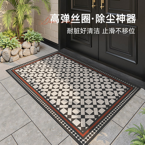 丝圈入户门地垫家用进门口蹭土脚垫高级感玄关门外防滑地毯可裁剪