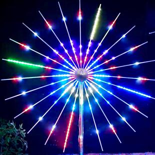 新款编程烟花灯双面发光24根声控蓝牙手机遥控直径2.1