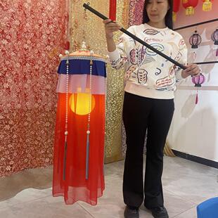 绛纱灯中式婚礼充电发光手提伴娘侍女汉服照相巡游表演国风灯笼