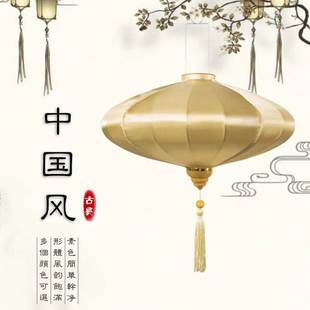 饰户外古风装 复古素色橄榄绸缎灯笼婚礼布置订婚装 饰场景布置