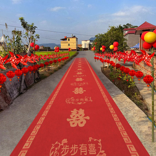 结婚路引农村婚礼场景布置院子