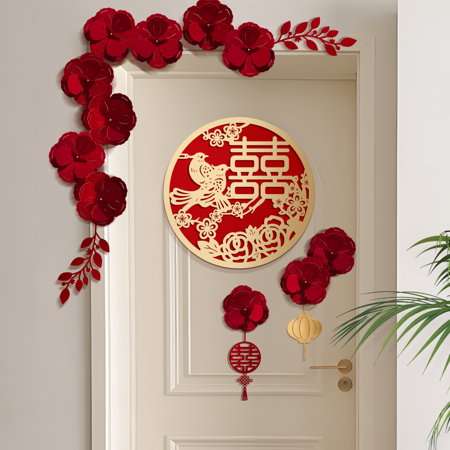 结婚房门装饰氛围布置套装