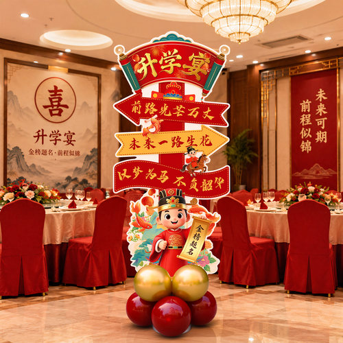 中高考升学宴金榜题名迎宾牌