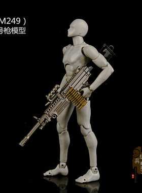 1/12微缩小号枪模AK47自动步枪M249 MK14 USS S686寸兵人武器模型