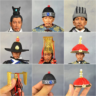 6汉服官帽锦衣卫飞碟帽皇帝冕旒通天冠小冠瓜皮帽12寸兵人帽子