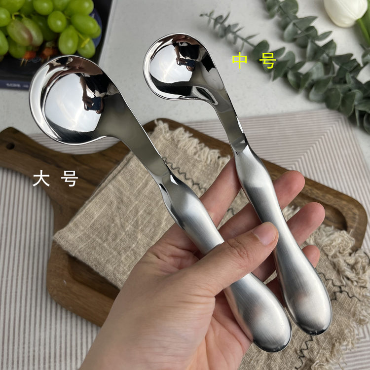 VE歪头勺老人喂饭勺空心柄弯头勺