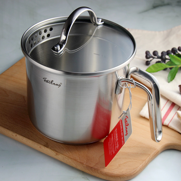 德国菲仕朗18-10不锈钢14cm热奶锅煮豆浆小锅宝宝辅食面条锅滤嘴