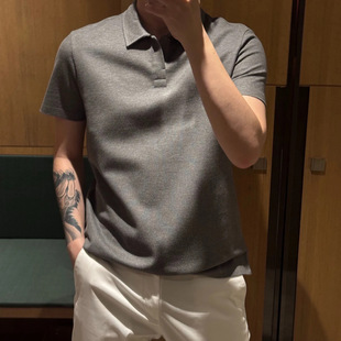 时尚 潮流T恤 痞帅设计休闲百搭宽松运动Polo衫 T恤简约纯色ins短袖