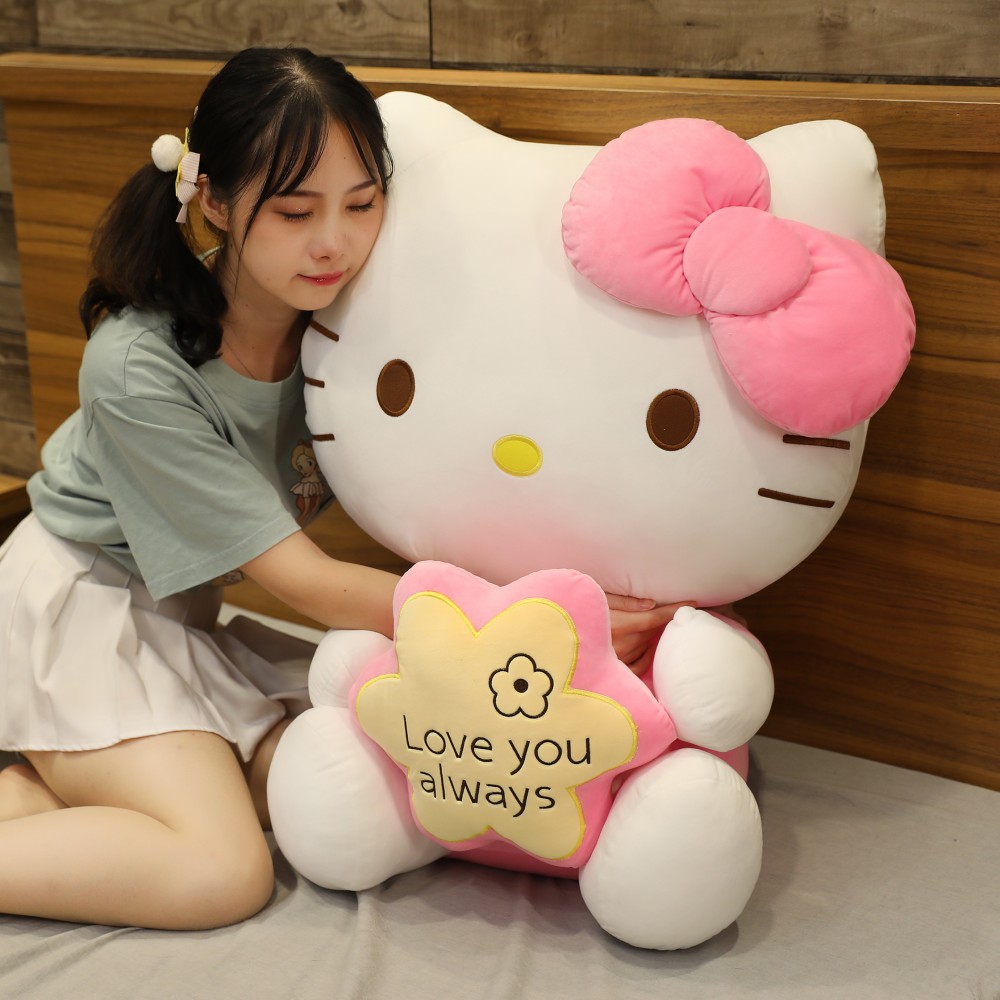 正版hellokitty公仔大号凯蒂猫玩偶哈喽kt猫毛绒玩具抱枕女生娃娃 玩具/童车/益智/积木/模型 毛绒/玩偶/公仔/布艺类玩具 原图主图