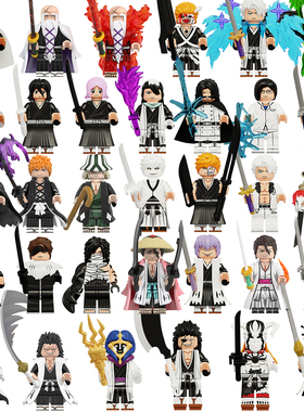 中国积木热门动漫死神系列元柳斋冬狮郎拼装型儿童积木玩具人仔