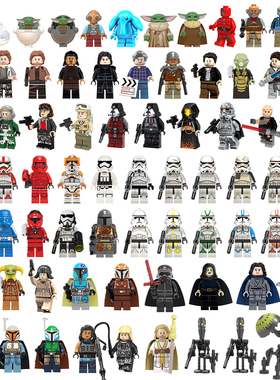 中国积木暴风兵汉索罗凯洛伦曼达洛人儿童积木拼插小人仔玩具组装