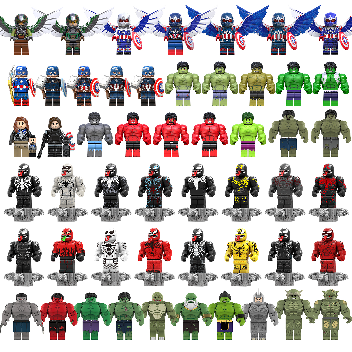 国产积木漫威绿巨人美国队长人仔