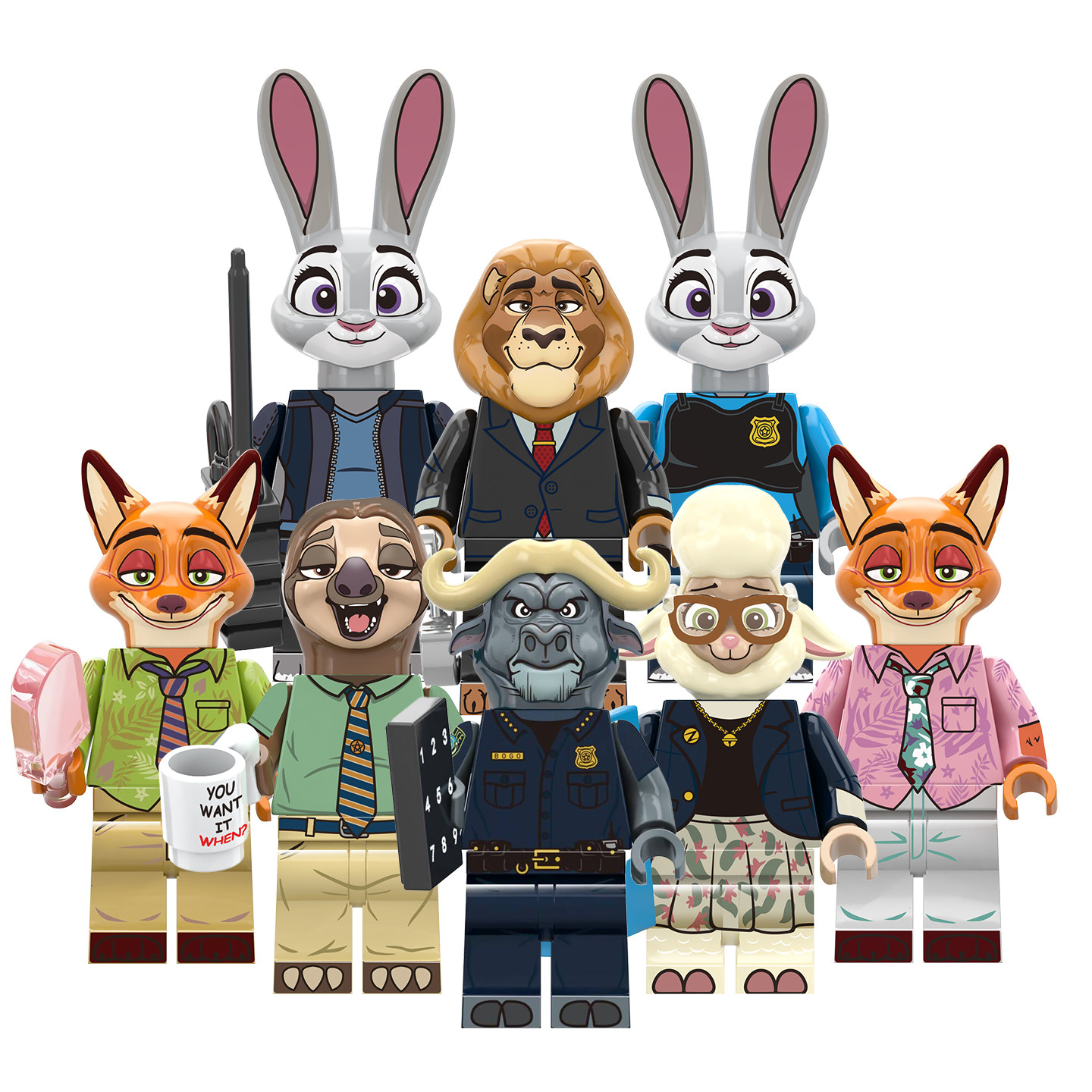 中国积木疯狂动物城系列拼装玩具