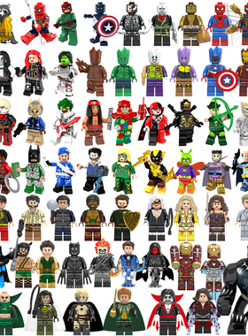 中国积木复联超级英雄黑袍纠察队毒液蝙蝠侠绿巨人拼装积木小人仔