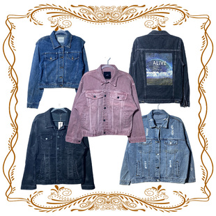 vintage古着清仓牛仔美式 阿美咔叽水洗做旧男女牛仔夹克 风格