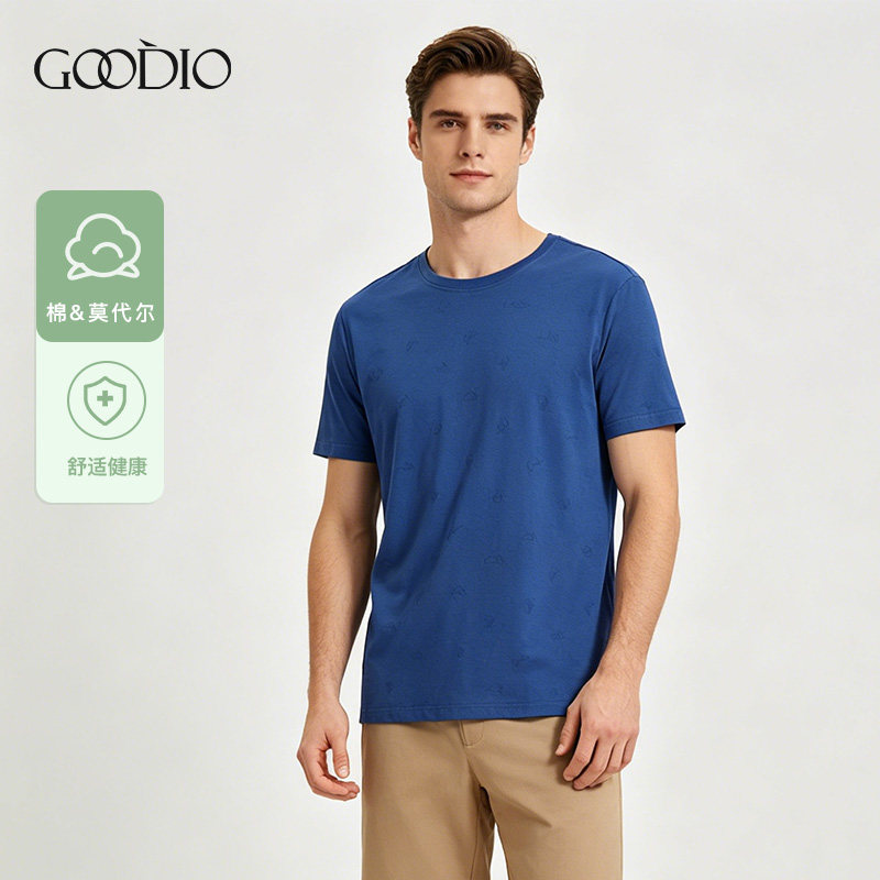 歌帝【直播专享】雨丝提花男短袖 GDB7213 - 实物图