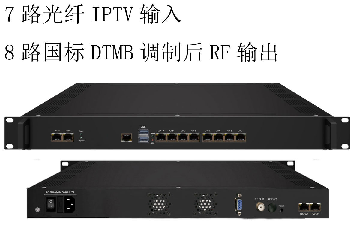 德芯NDS3508DIPTV网关服务器 德芯IP调制器 IPTV国标一体机 8网口