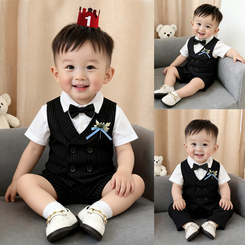一周岁男宝小西装套装男童礼服夏