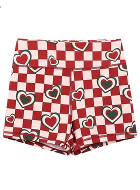 HARDSHIP｜红绿格 crossfit中强度训练裤 红绿格子透气女子花花裤