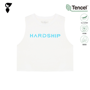 弹力无袖 速干透气女款 背心 运动训练基础字母上衣 HARDSHIP｜白色