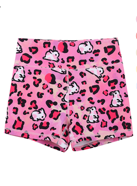 HARDSHIP｜豹纹兔 训练CrossFit运动短裤 粉色豹纹女子排汗健身裤