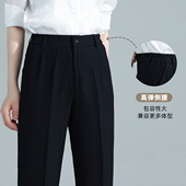 高腰显瘦通勤西服裤 春夏职业西裤 裤 正装 女宽松垂感直筒藏青色工装