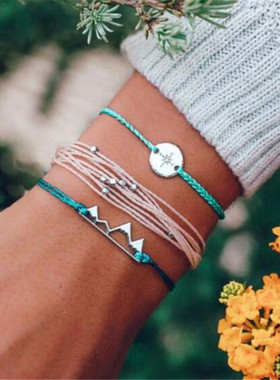 欧美风多色元素串珠指南针手链