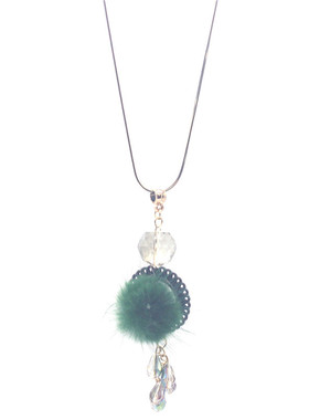 韩版时尚风长款水晶流苏毛衣链