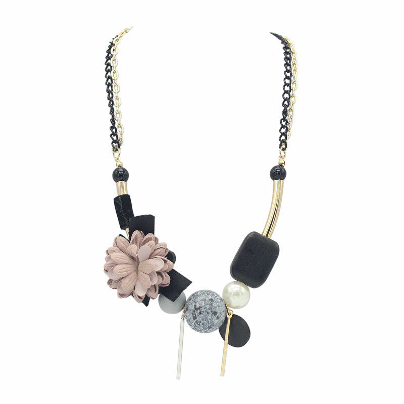 小左产品韩版清新蝴蝶结唯美项链珍珠花朵几何吊坠简约短款锁骨链