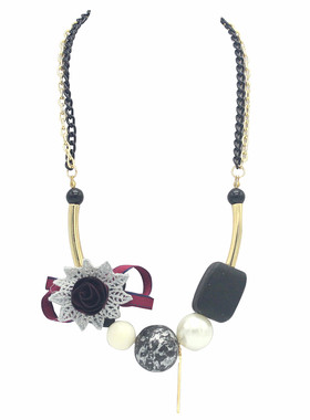 韩版唯美风花朵几何短款锁骨链