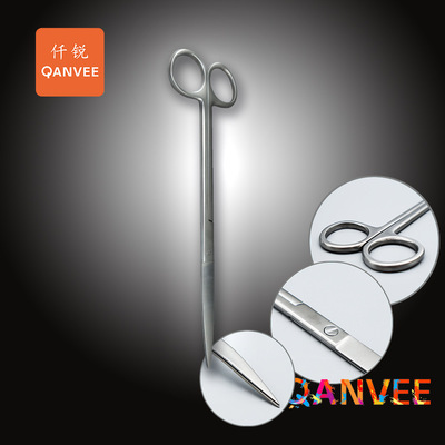 Qanvee仟锐新款水草工具直剪弯剪波浪剪鱼缸种植不锈钢镊子造景