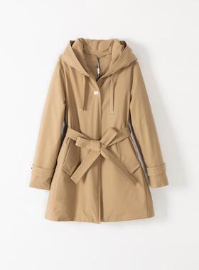 玛洛薇 M-60606 白鹅绒中长款连帽休闲羽绒服