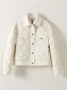 玛洛薇 M-60652 经典款90白鹅绒三防翻领羽绒服