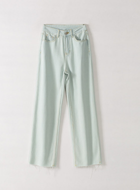 玛洛薇 M-82053 薄款大直筒休闲牛仔长裤女