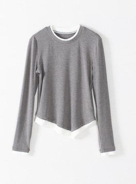 玛洛薇 M-12203 圆领长袖休闲T恤女