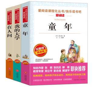 快乐读书吧文学名著阅读儿童文学共748页 大学 套装 3册 儿童励志故事 高尔基三部曲 完整版 童年在人间我