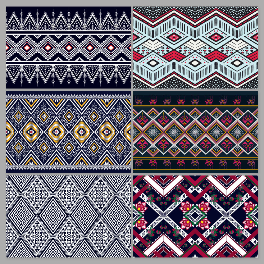 几何线条抽象花纹边框地毯背景图案eps设计素材