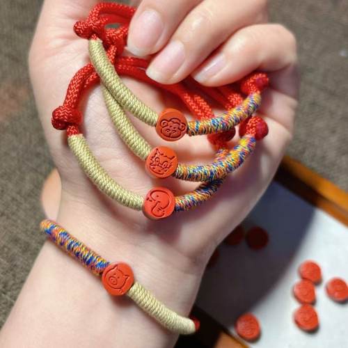 高含量朱砂生肖守护神手绳手链