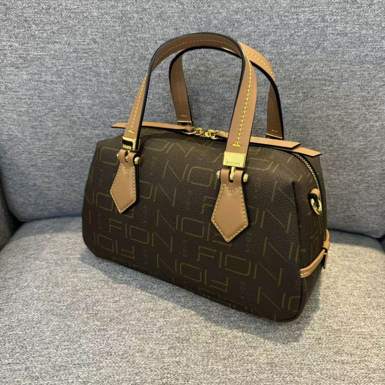 菲安妮女包经典单肩斜挎包手提女款包老花波士顿包FAAFIFS333