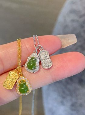 足银9999纯银福禄葫芦项链女新中式国风高级感轻奢锁骨链送女友