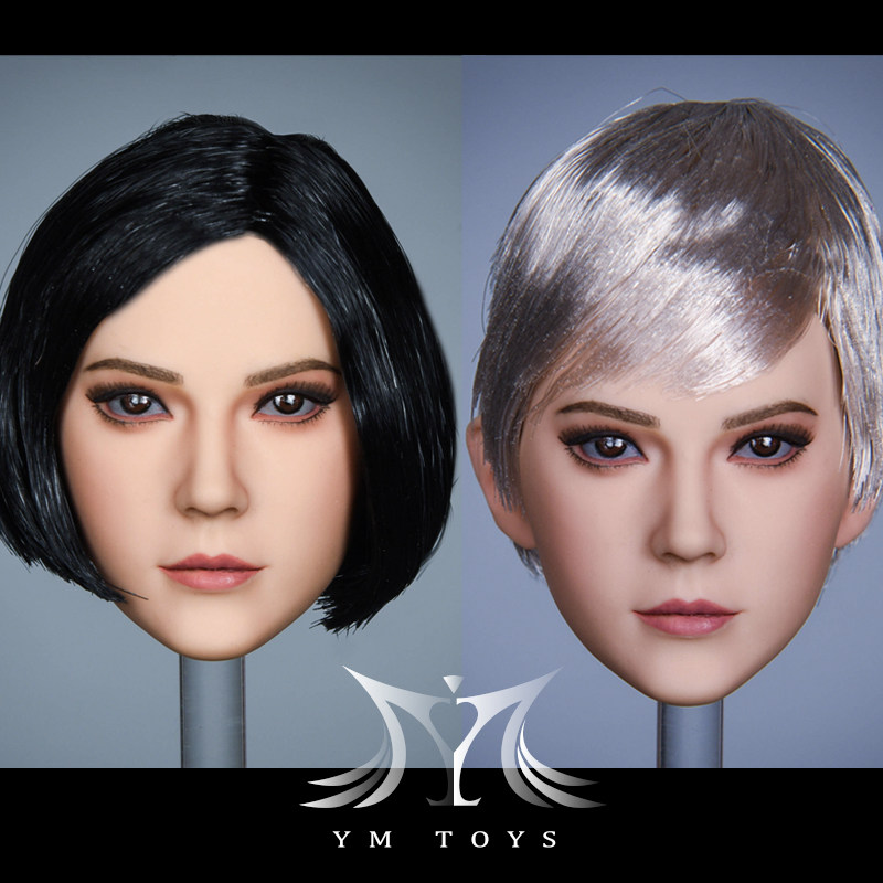 现货1/6植发女兵人女头雕