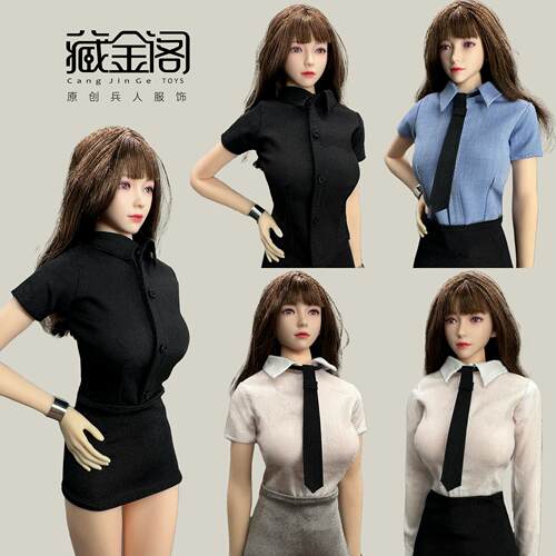 1:6TBL ANT VS AT203女兵人偶衣服长袖短袖衬衫办公室制服CJG-063