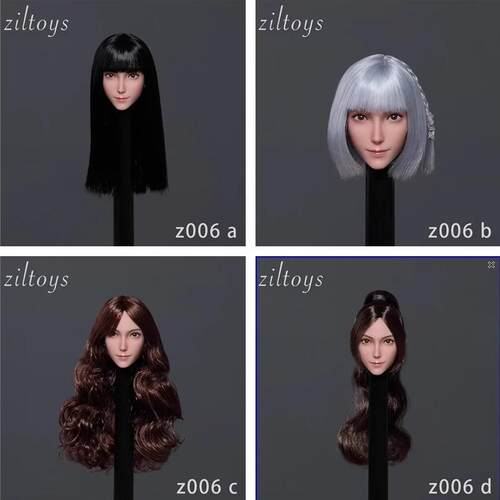 现货Ziltoys Z006 1/6女兵人头雕模型 适合搭配12寸白肤色女素体